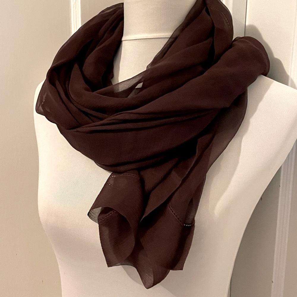 Vintage Sonia Rykiel Dark Purple Sheer Silk Scarf